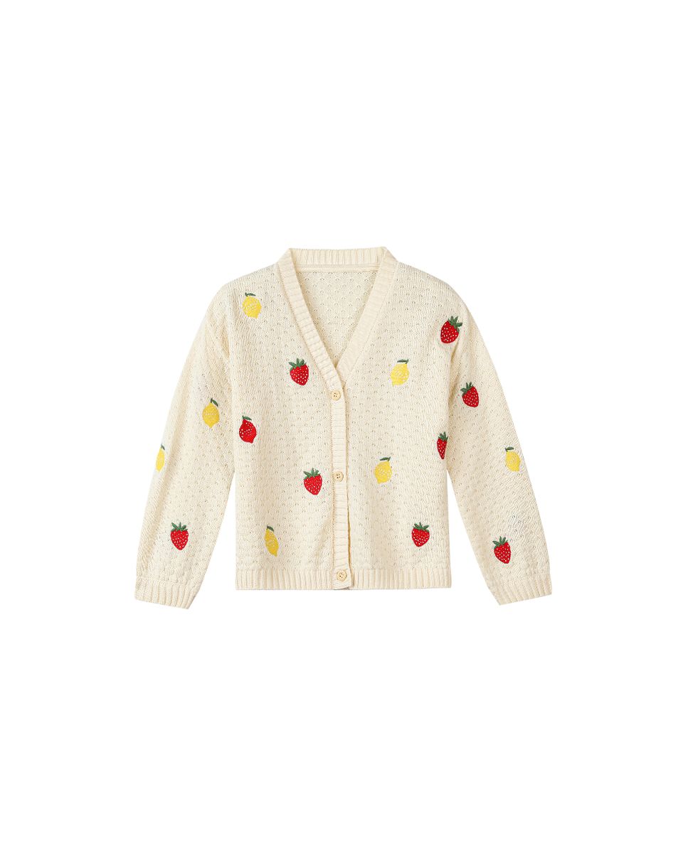 Vignette Strawberry amd Lemon Cardigan Sweater
