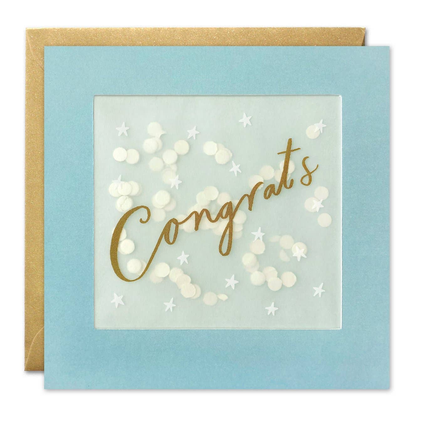 Gold Gongrats Paper Confetti Greetings Card