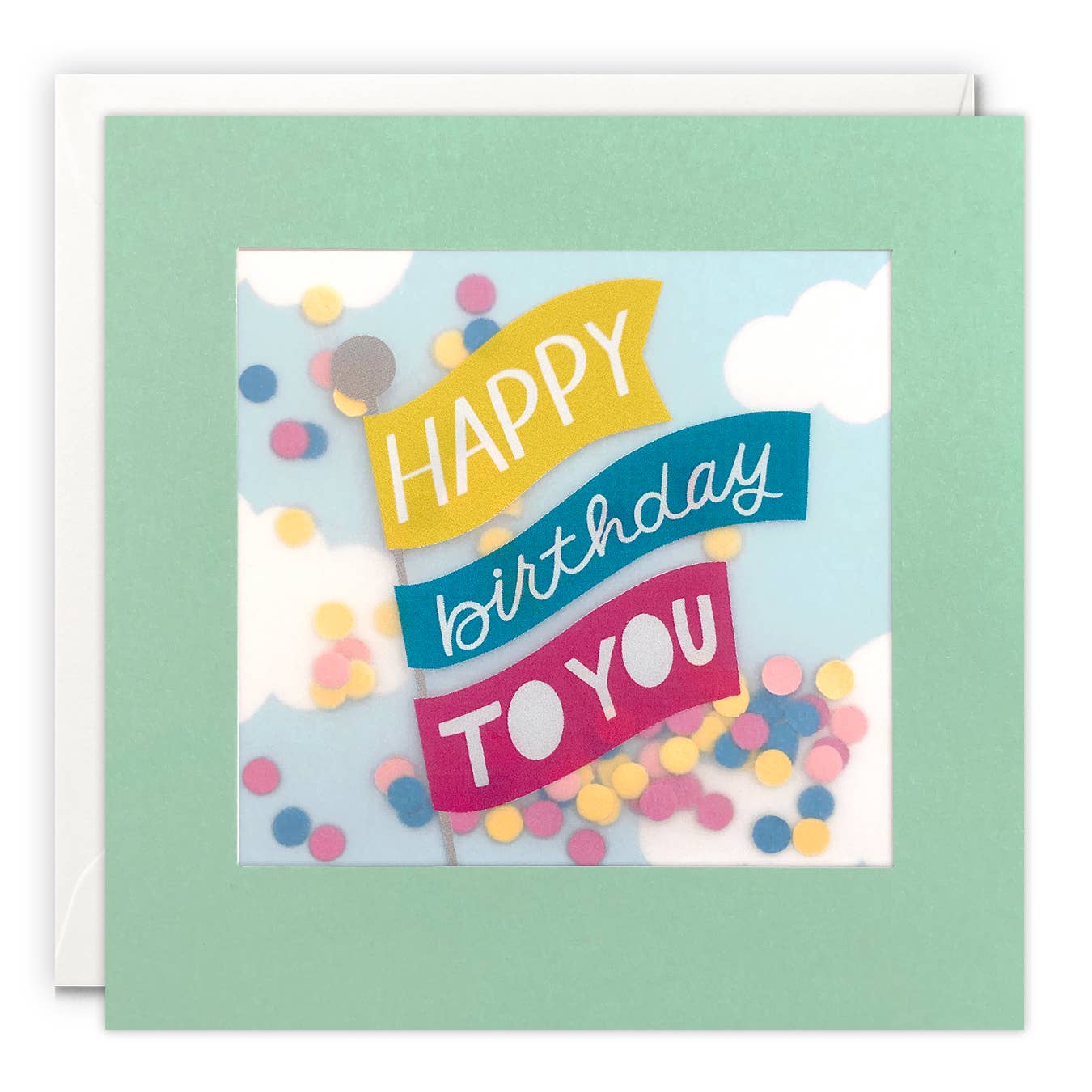Happy Birthday Flags Paper Confetti Greetings Card