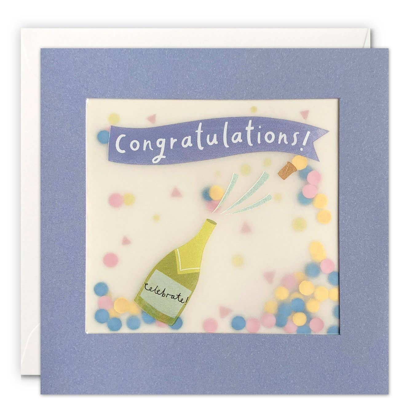 Congratulations Popping Champagne Confetti Card