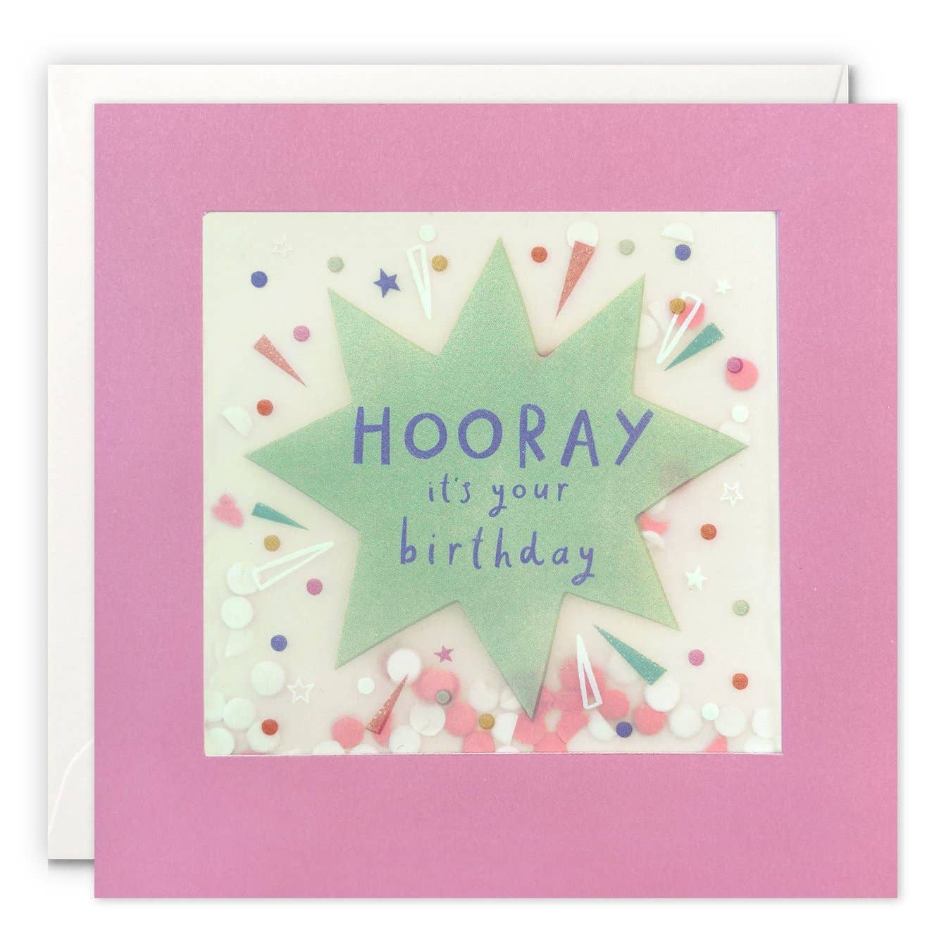 Birthday Hooray Paper Confetti Greetings Card