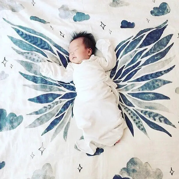 MUSLIN ORGANIC SWADDLE BLANKET- WINGS