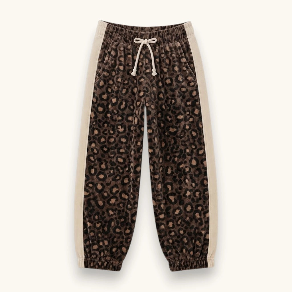 Kids Leopard Velvet Sweatpant