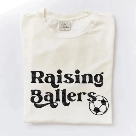 RAISING BALLERS SOCCER MINERAL WASHED GRAPHIC TEE