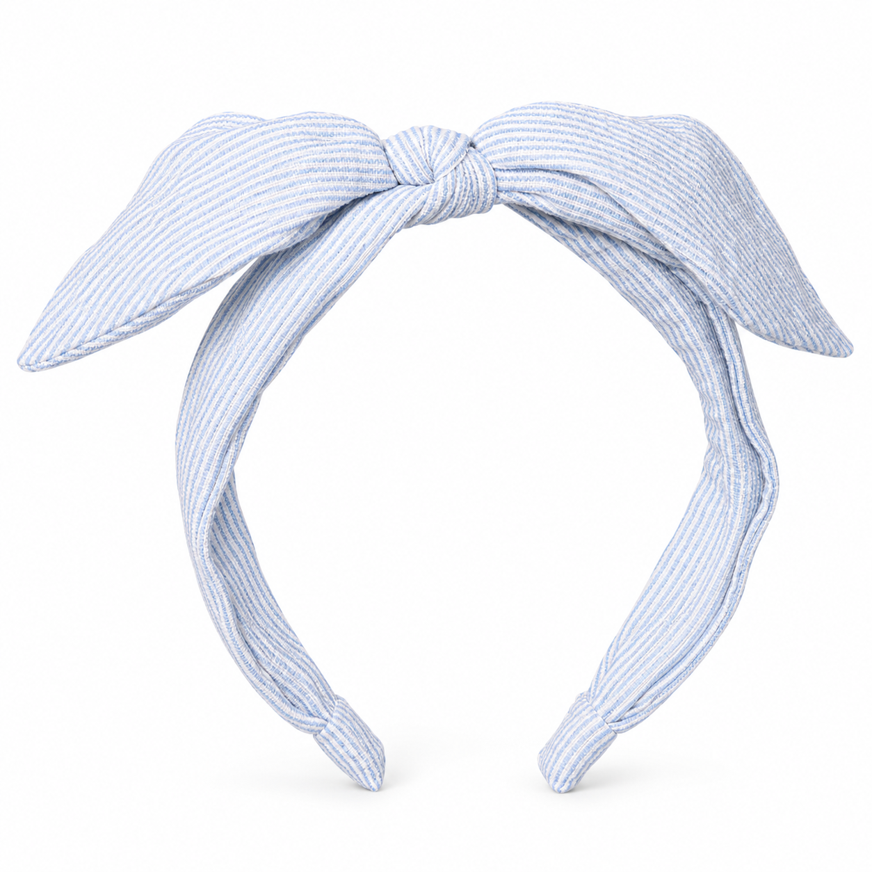 Blue & White Striped Knot Headband