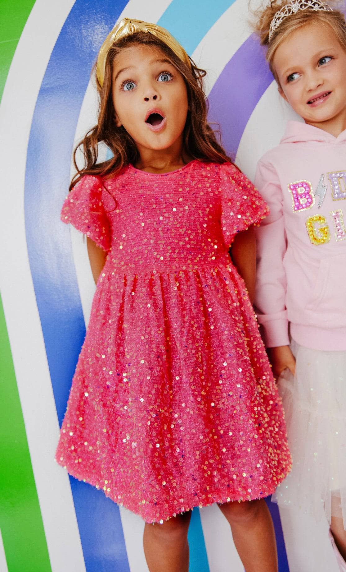 Lola and the Boys Margot Sequin Velour Dress
