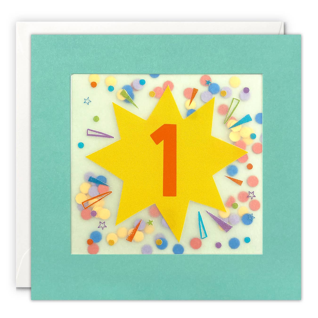 Age 1 Star Paper Confetti Greetings Card