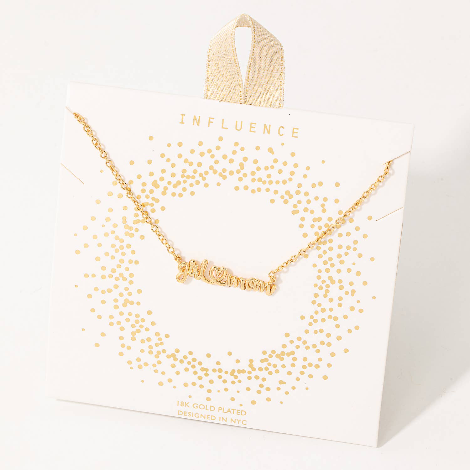 Handwritten Girl Mom Charm Necklace