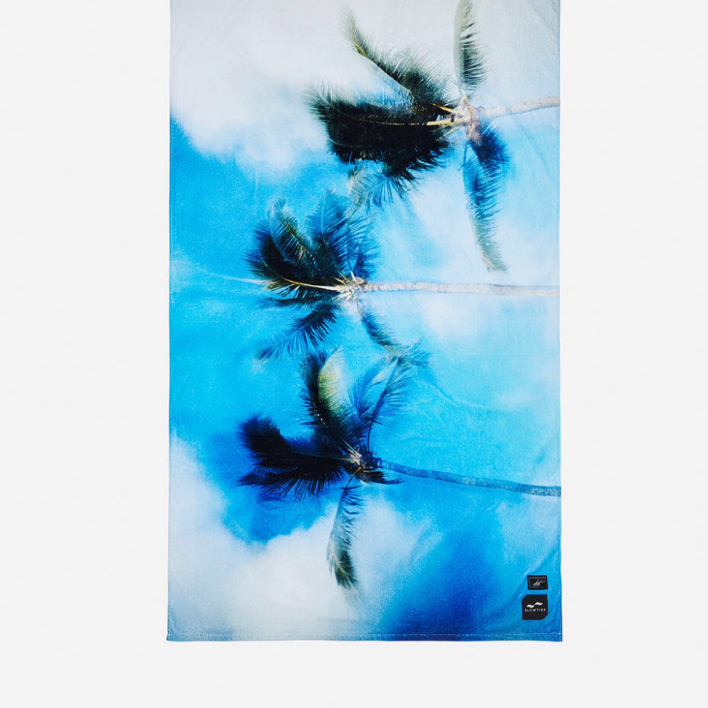 Slowtide Thatch Palm Tree Sky Beach Towel
