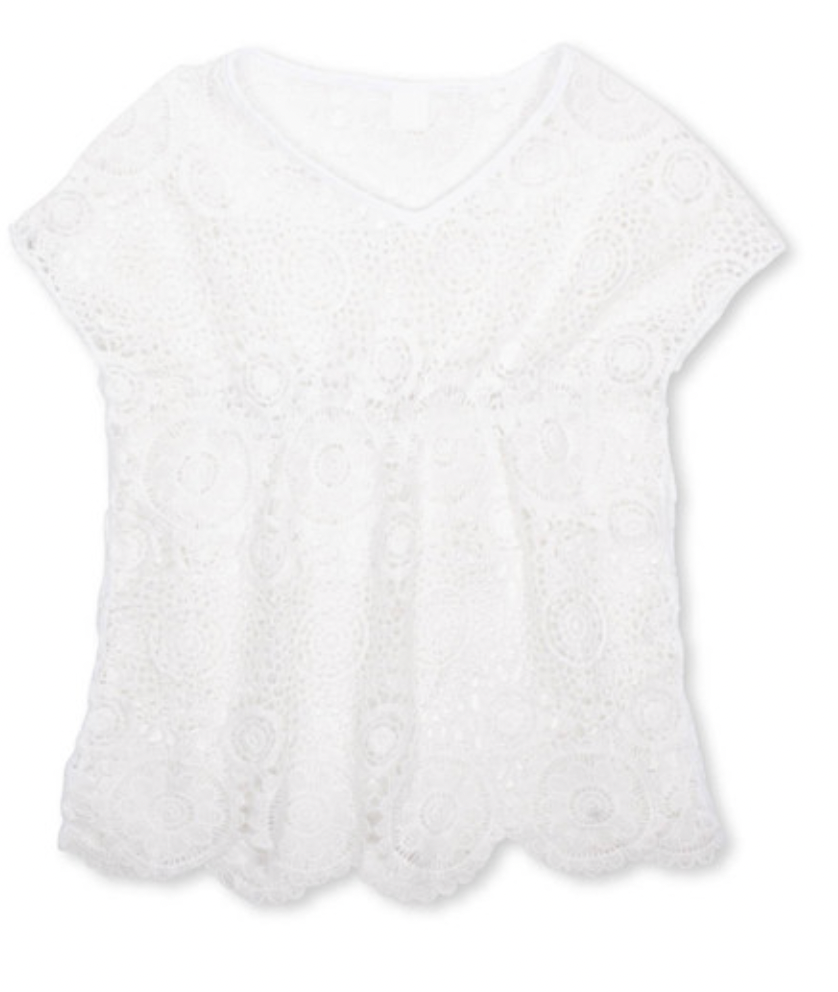 Shade Critters Crochet White Kaftan Cover Up