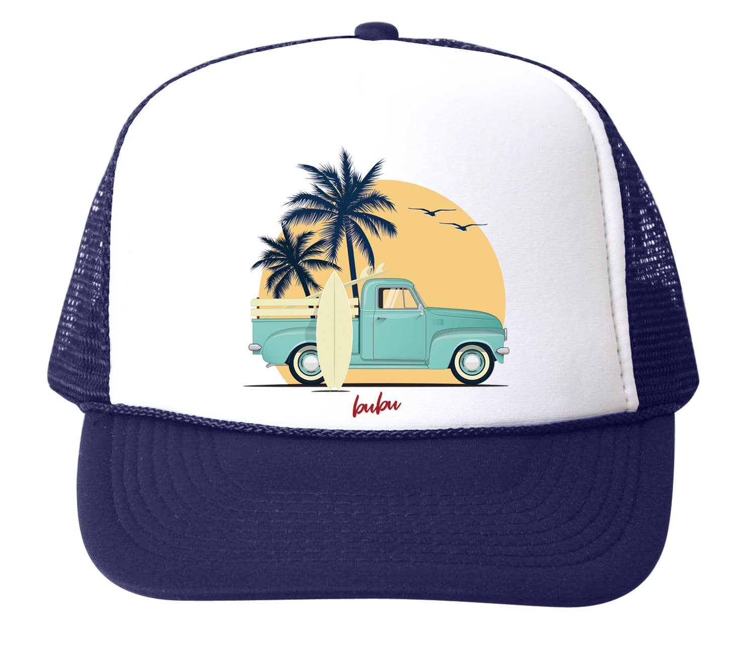 Beach Truck Trucker Hat Navy
