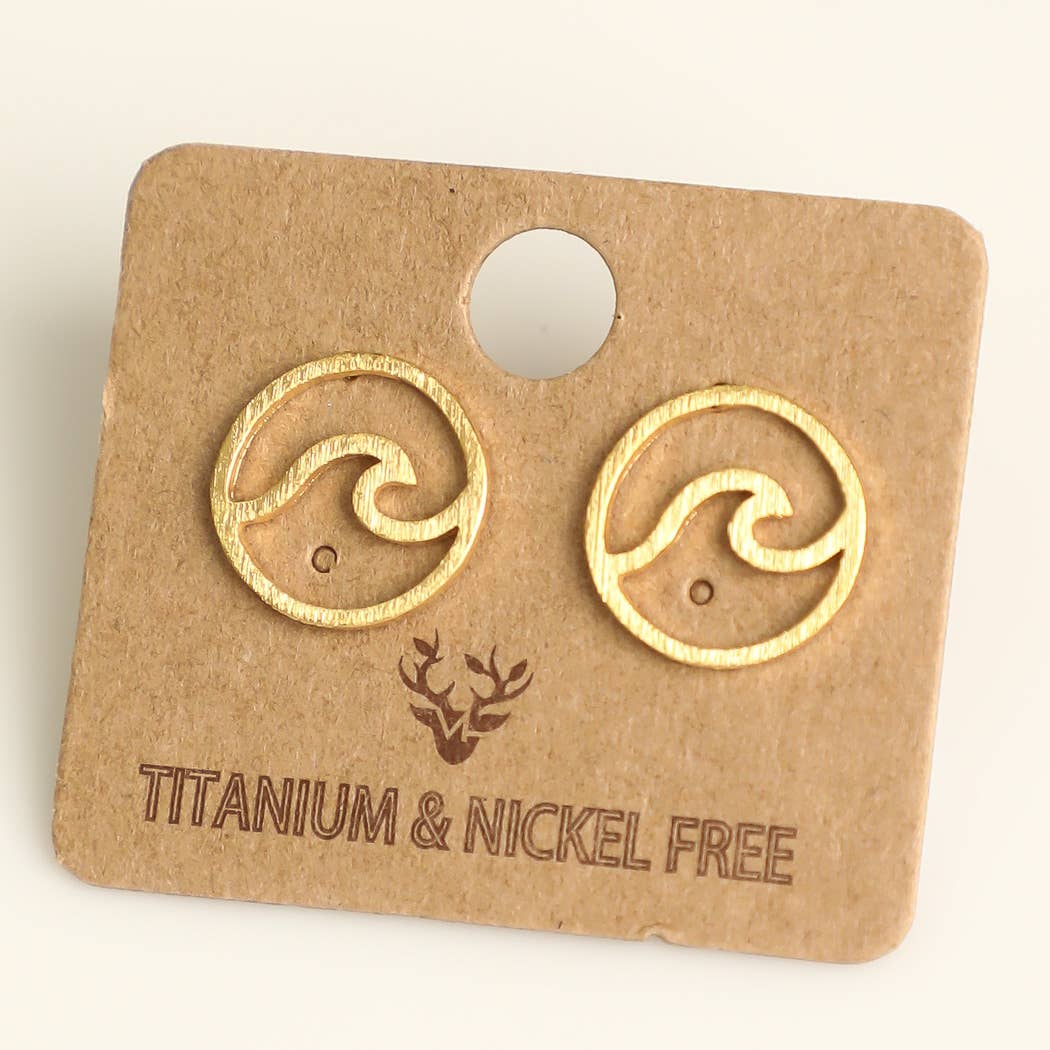 Circle Wave Stud Earrings