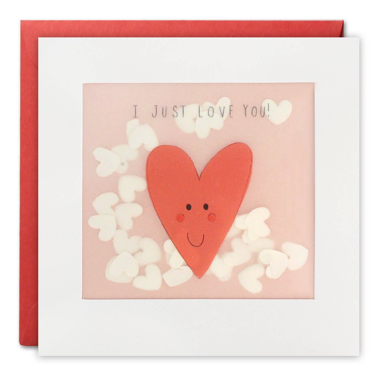 Just Love You Heart Paper Confetti Greetings Card