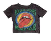 Rowdy Sprout Rolling Stones Organic not quite crop Tee