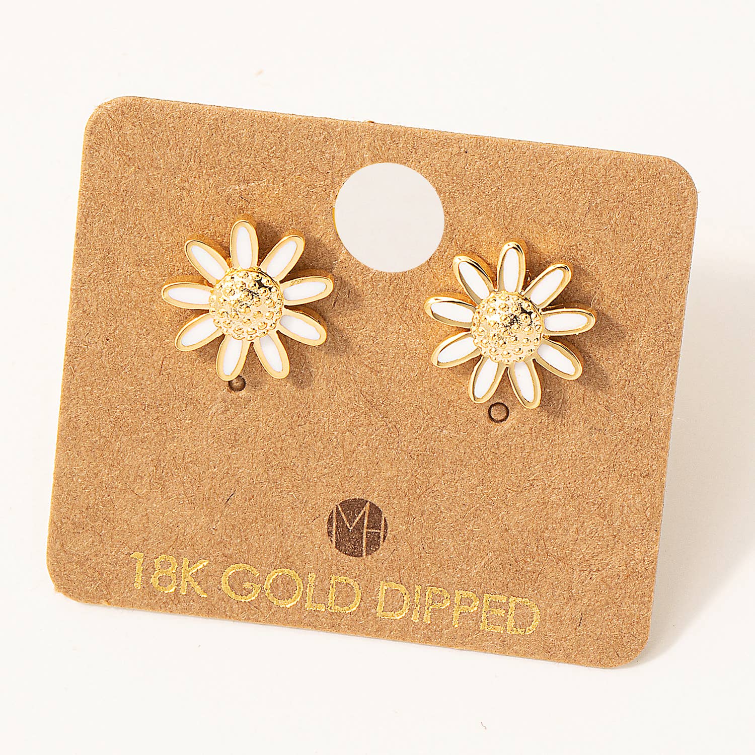 Mini Daisy Flower Stud Earrings: WH