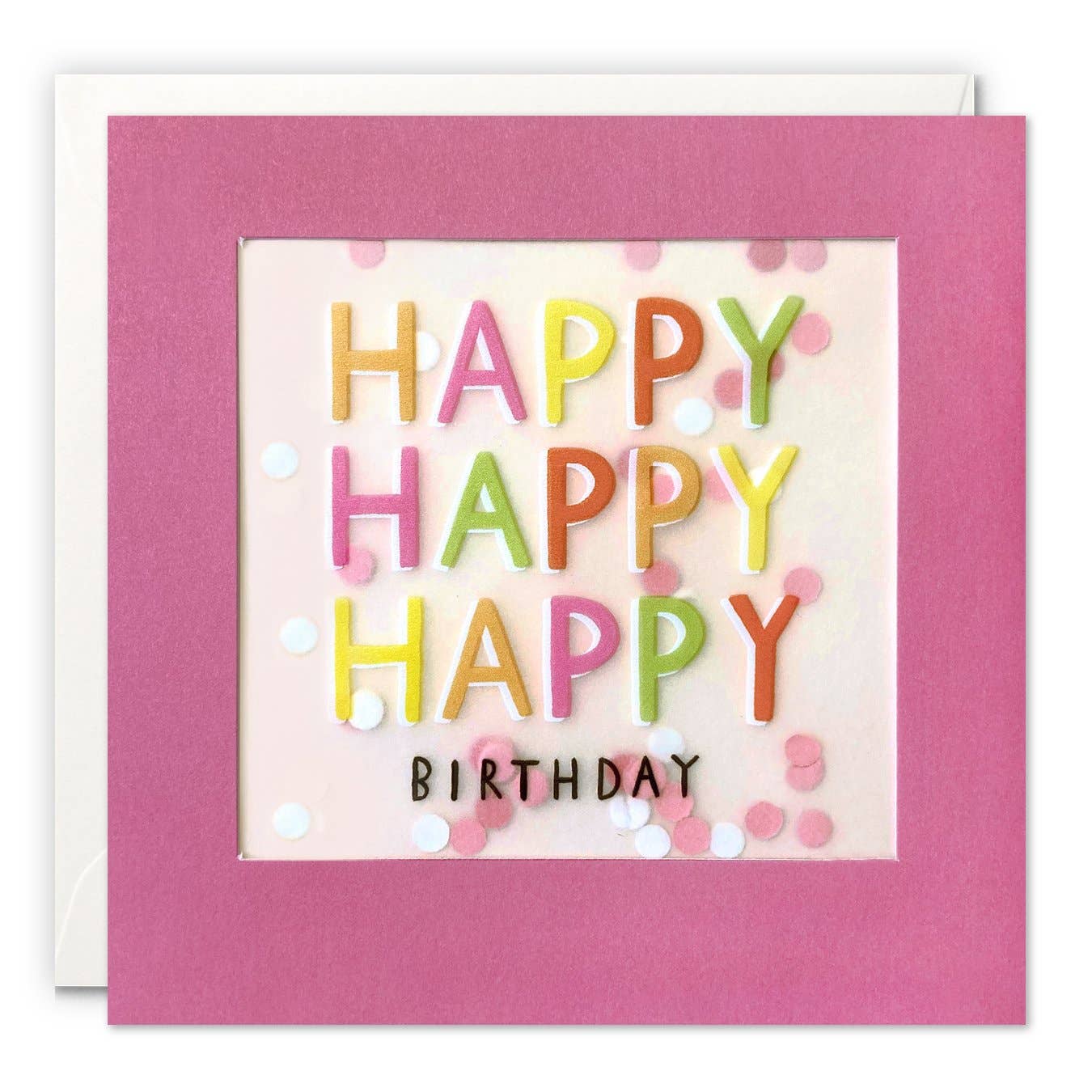 Happy Happy Happy Paper Confetti Greetings Card
