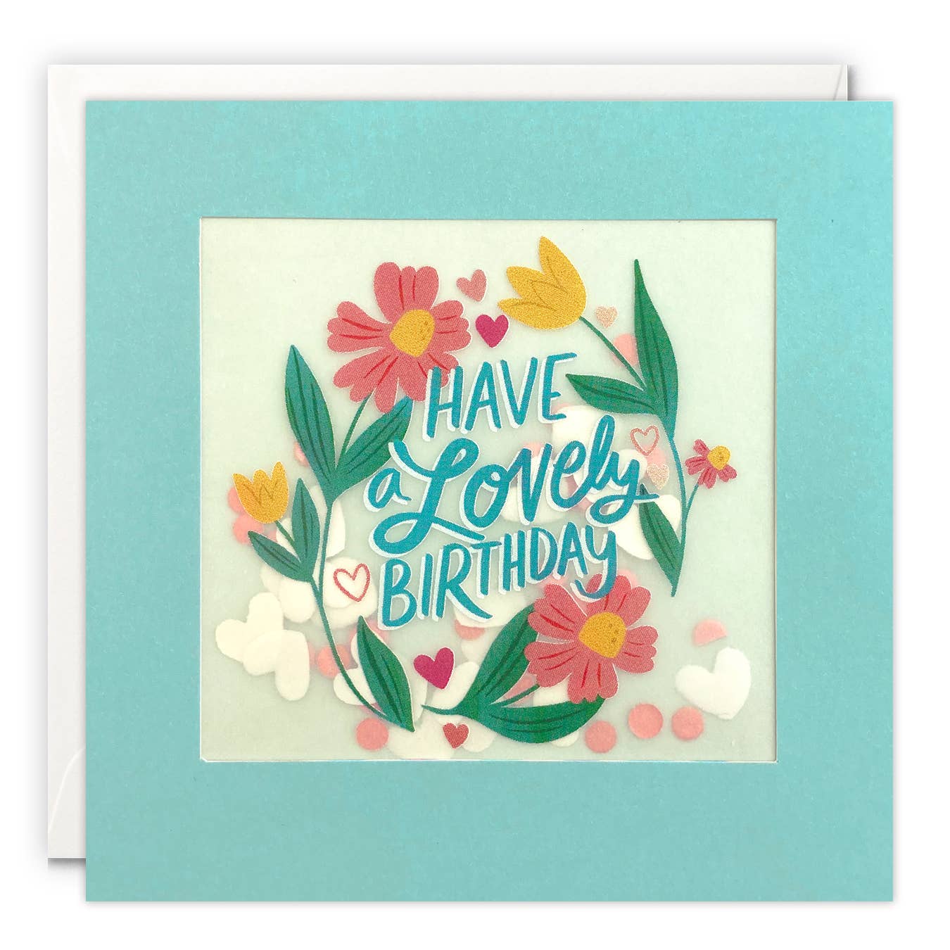 Lovely Birthday Flowers Confetti Greetings Card