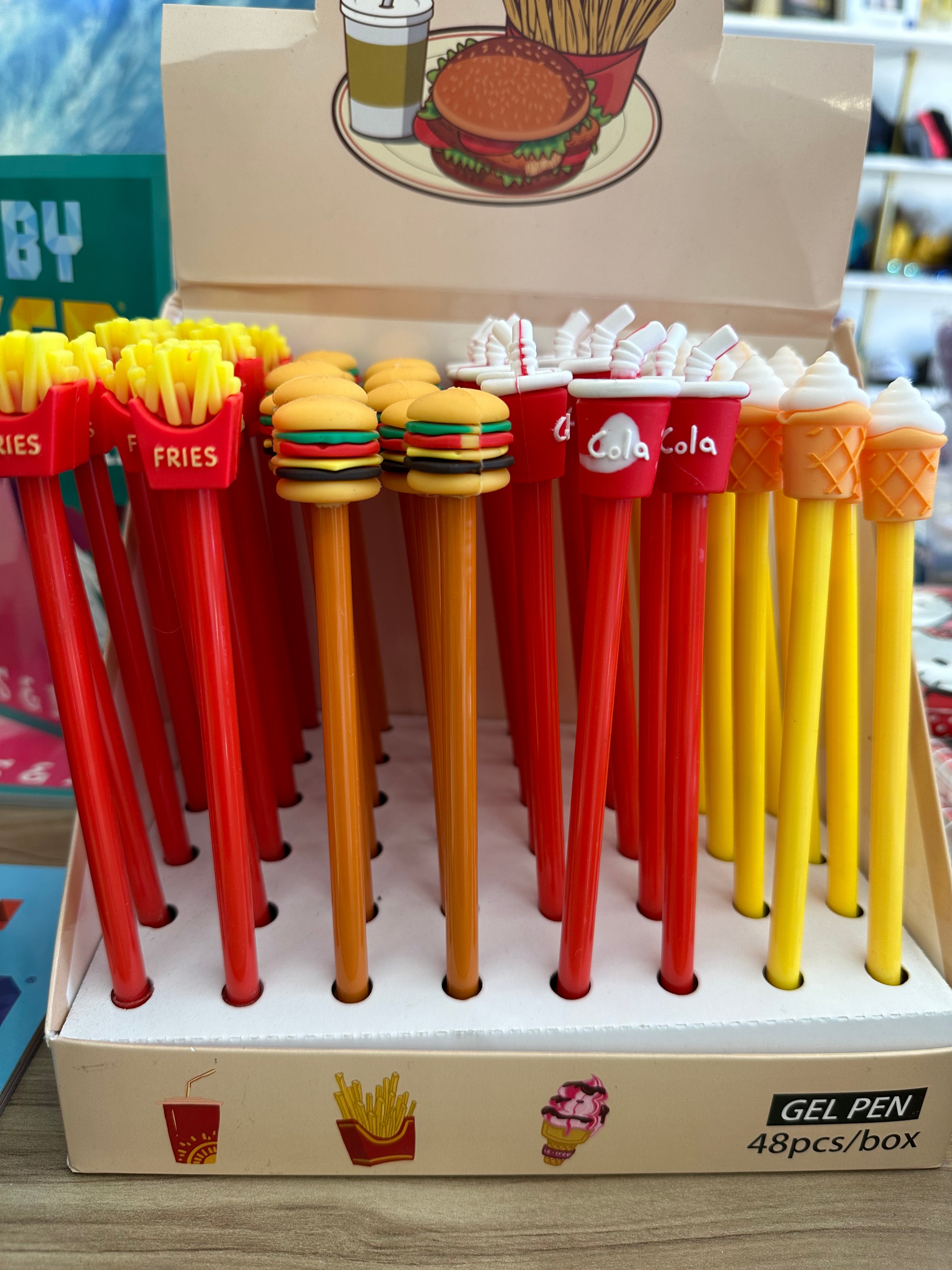 Food Gel Pen- Hamburger, Fries, Cola, Ice Cream Cone
