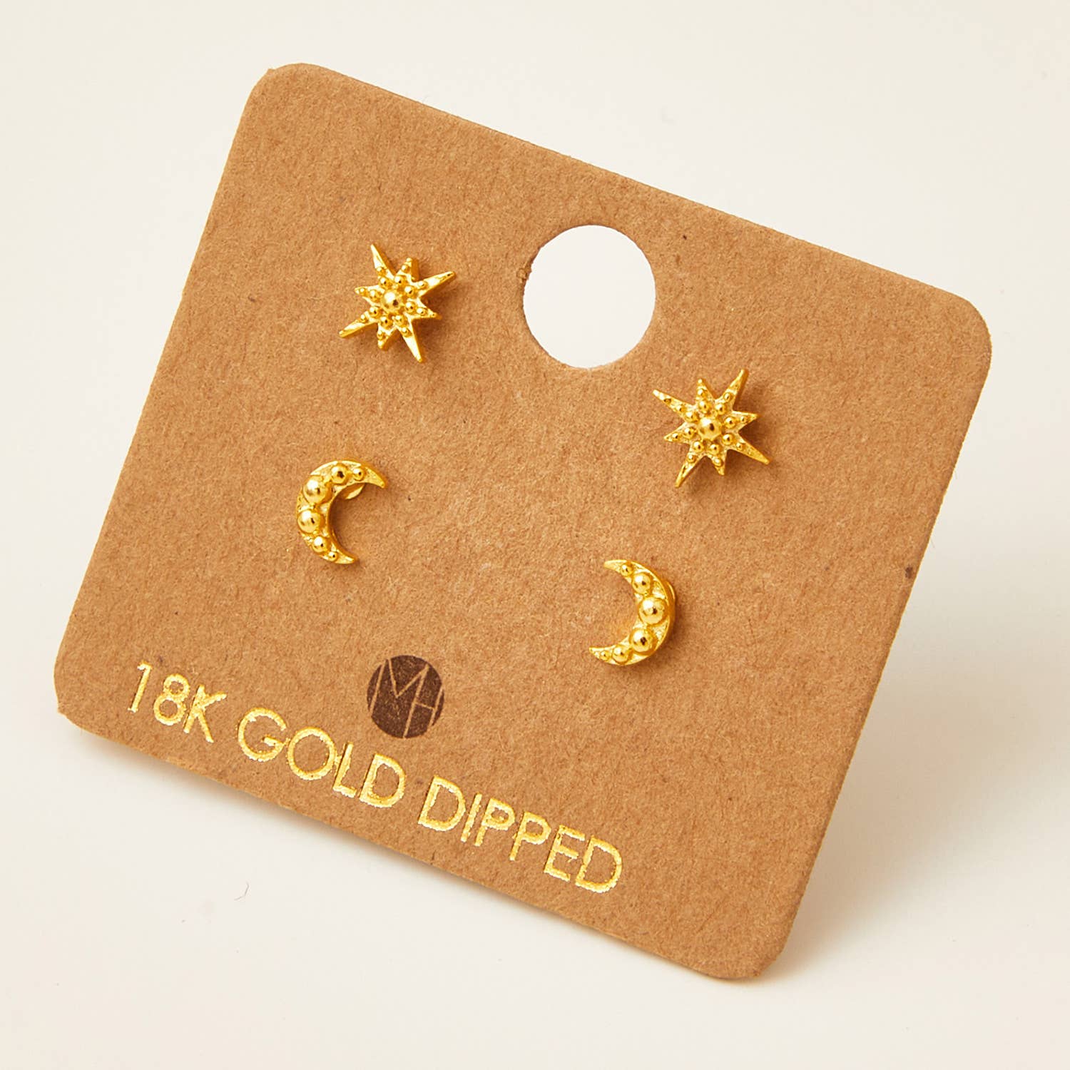 Mini Moon Star Stud Earrings Set
