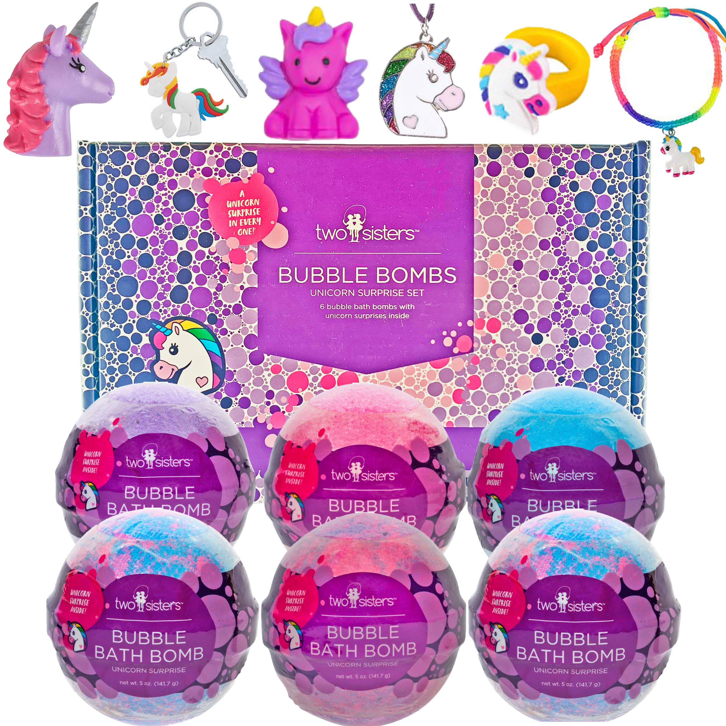 Two Sisters Unicorn Surprise Bubble Bath Bombs Set