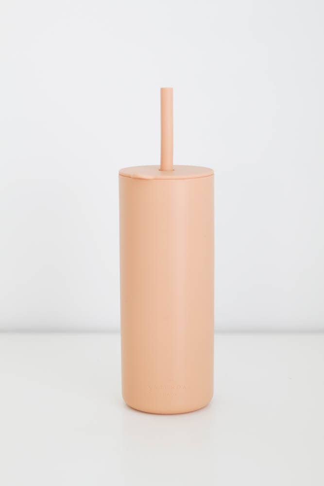 Saturday Baby Adult Silicone Straw Cup - Peach