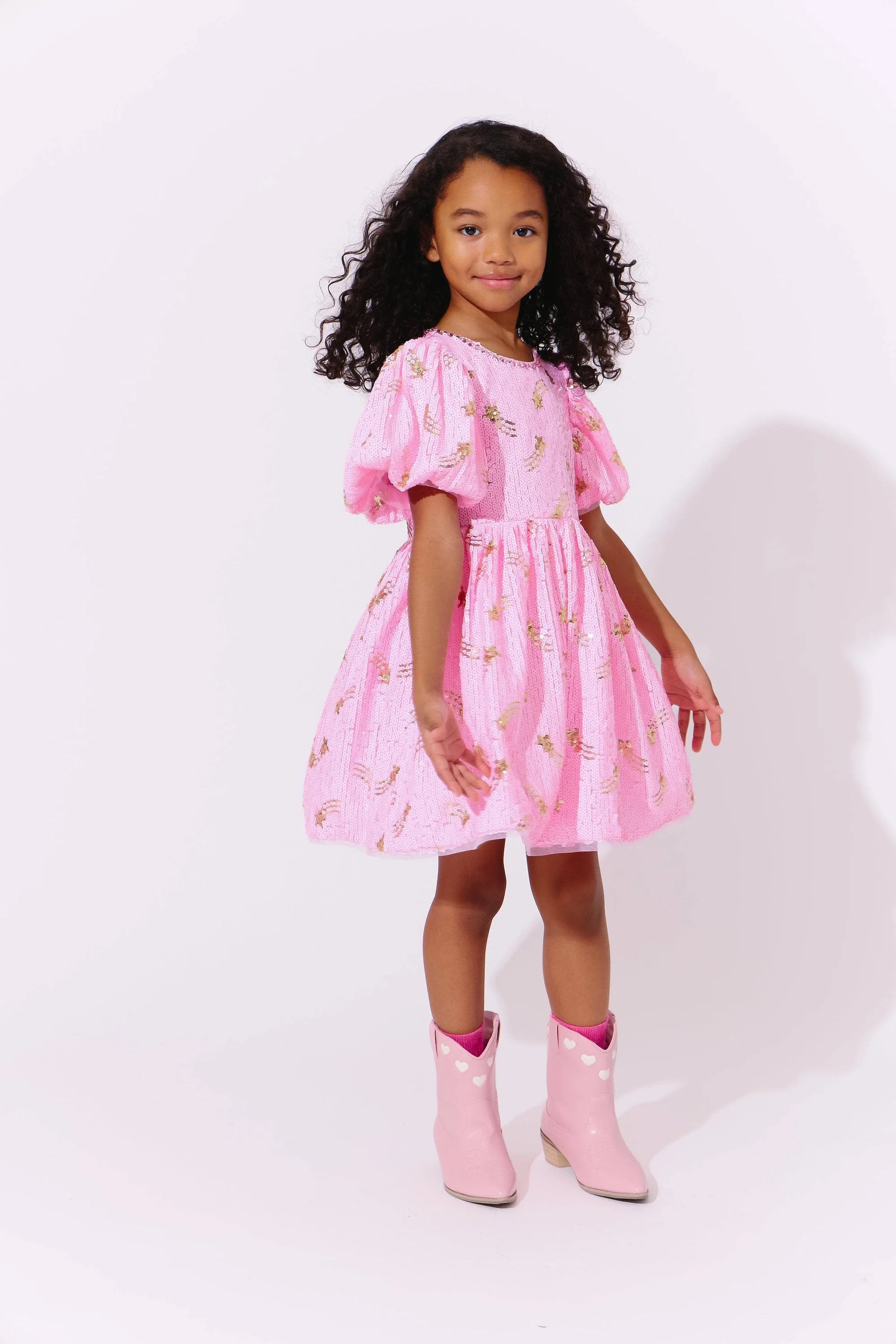 Lola and the Boys Shooting Star Sequin Gems Dress