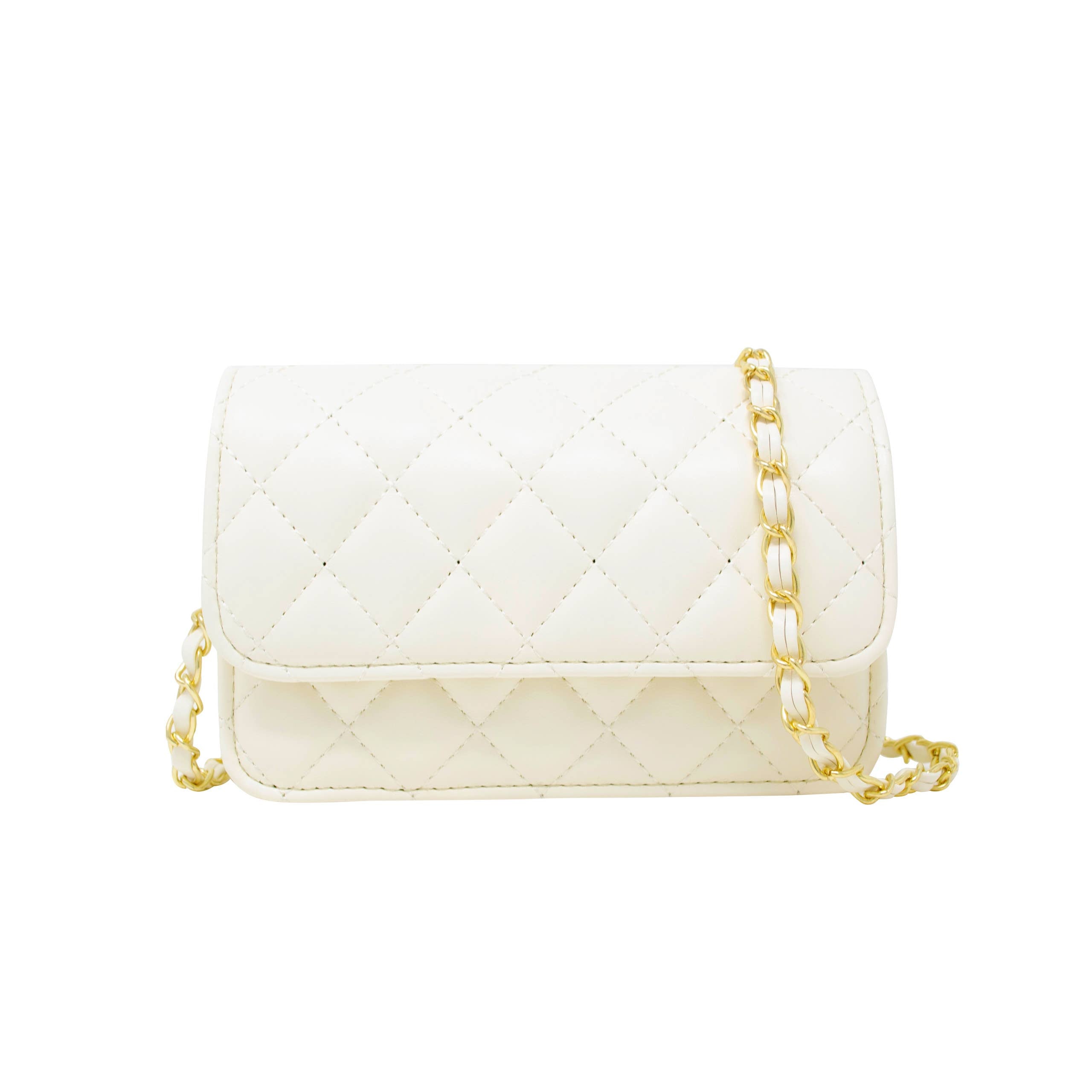 Classic Quilted Bag Purse - white