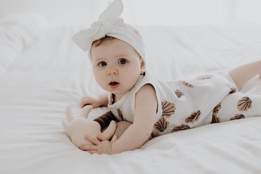 Woven Kids Short Sleeved Shell Knit Romper