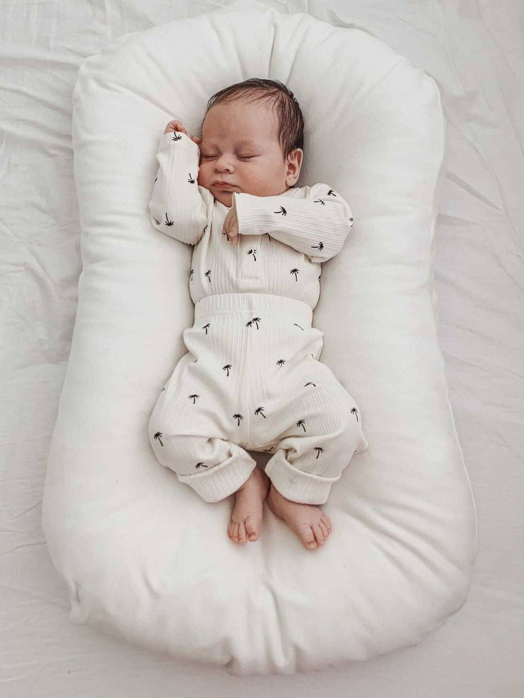 Woven Kids Ribbed Tights - Palm Tree