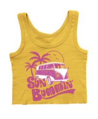 Rowdy Sprout Yellow Sun Bummin Not Quite a crop Tank