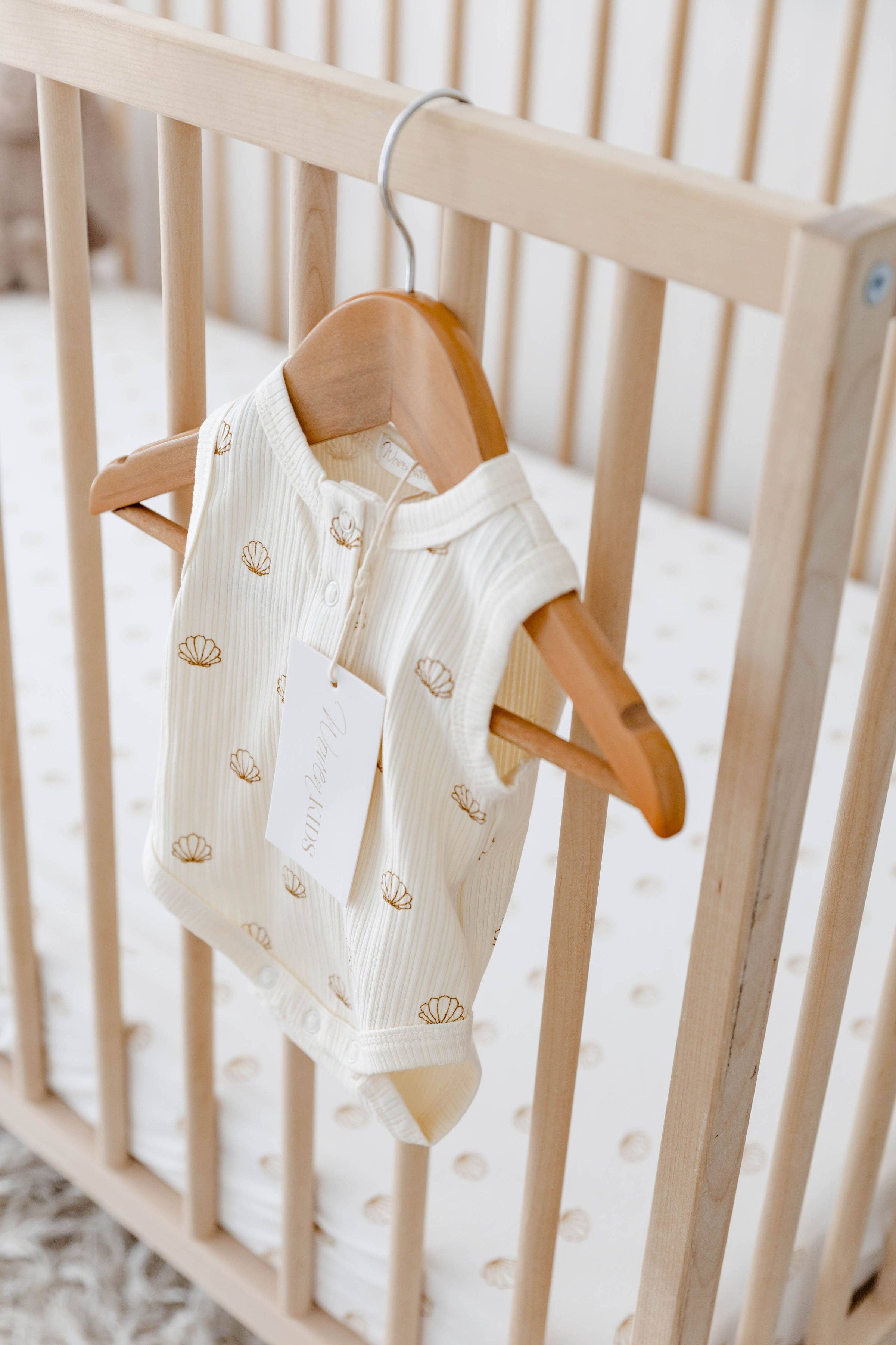 Woven Kids Ribbed Bodysuit - Nude Seashell