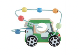 Green Wood Golf Cart Abacus Toy