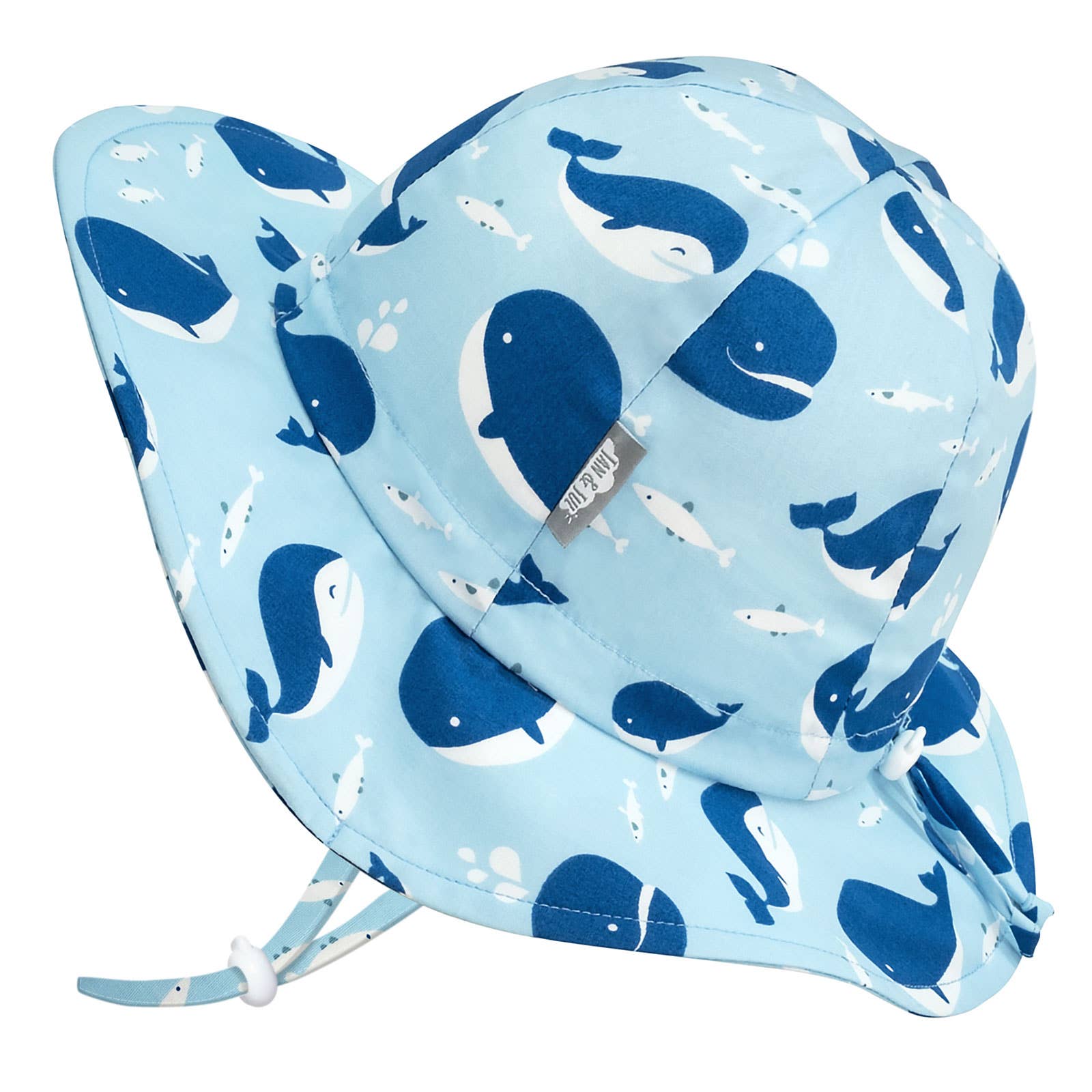 COTTON FLOPPY HAT-BLUE WHALE