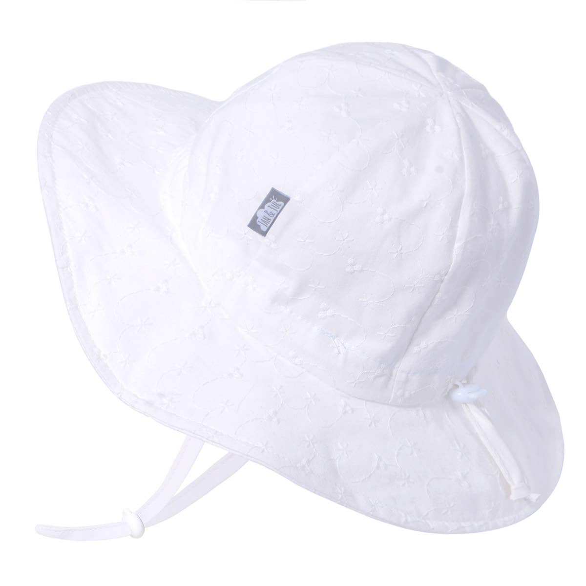 COTTON FLOPPY HAT- WHITE EYELET