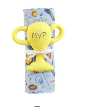 MVP Muslin Swaddle and Rattle Set