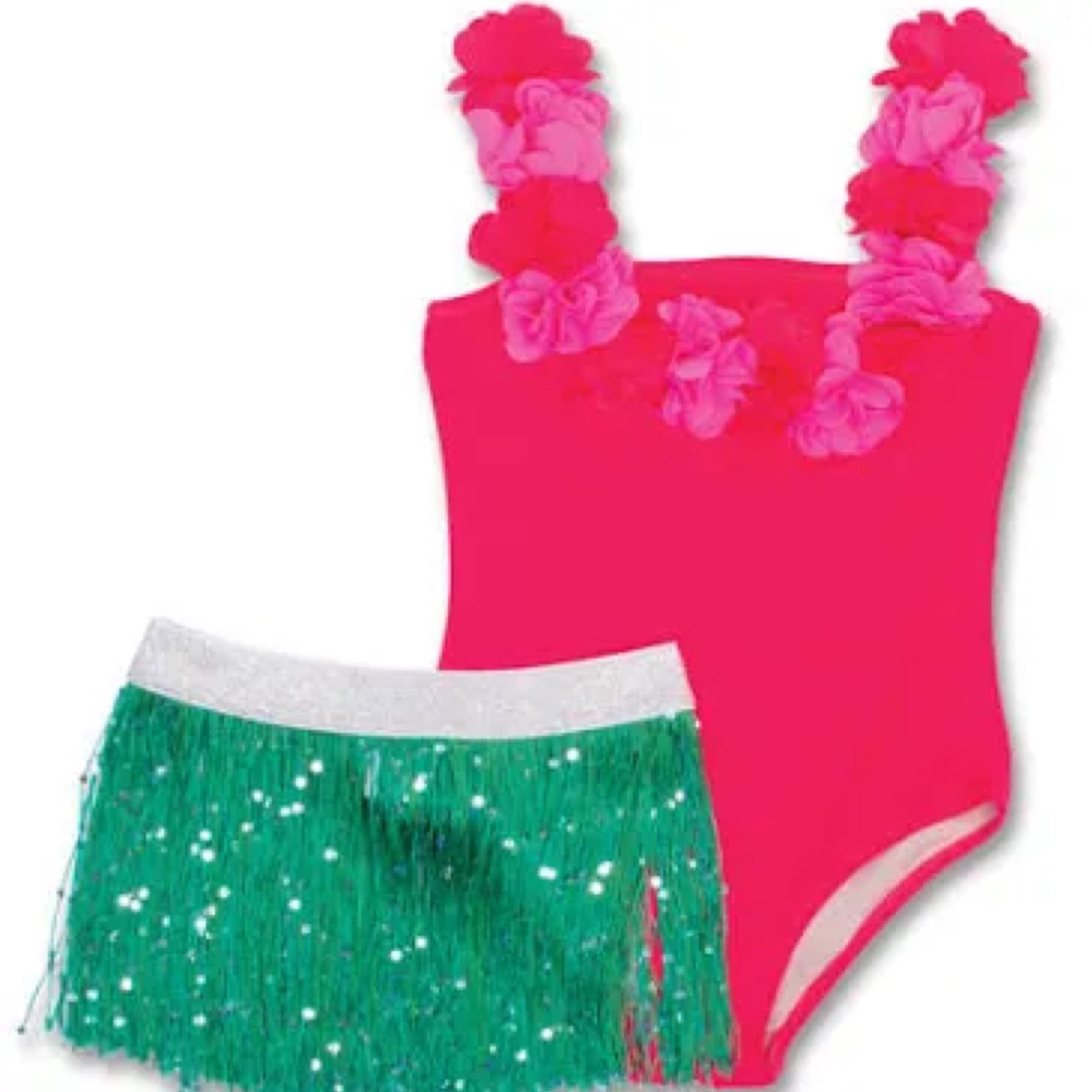 Shade Critters hula lei 1pc & fringe skirt - poppy