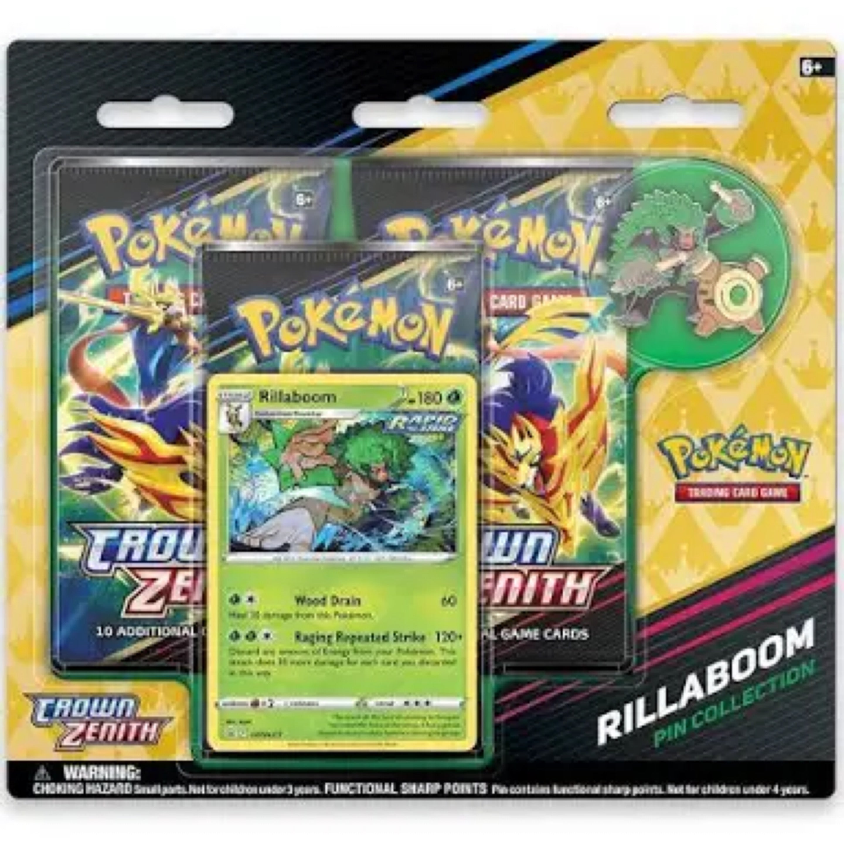 Pokémon crown zenith 3 pack booster plus pin collection