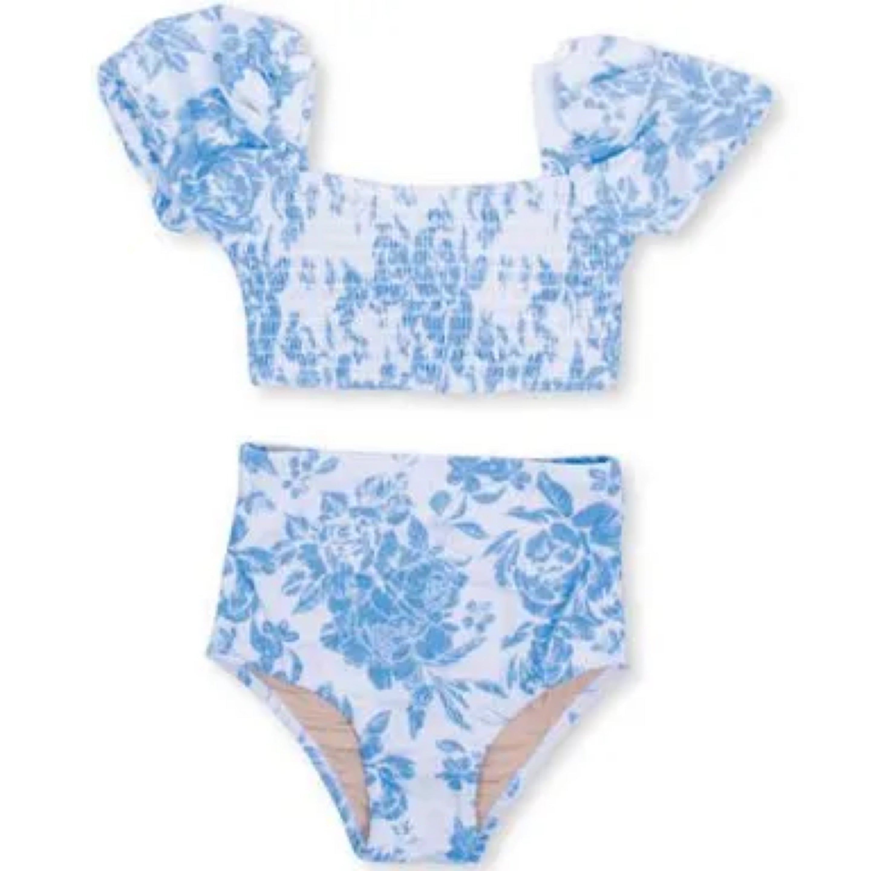 Shade Critters high waist smocked bikini - blue bouquet