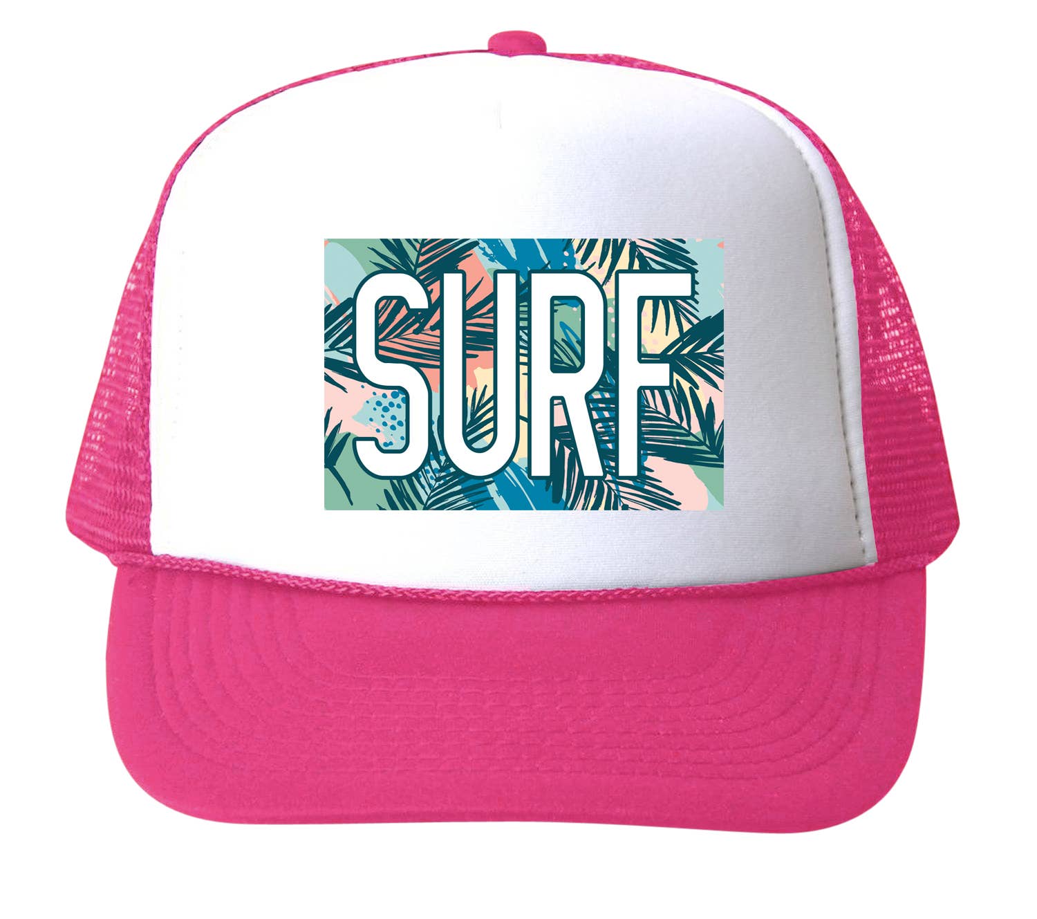 SURF Floral Trucker Hat Hot Pink